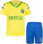 Soccer Jerseys for Kids Boys & Girls Youth Soccer Practice Jersey Outfits Toddler Football Training Shirt Uniform 2-14, Yellow-brasil, 9-10 Years