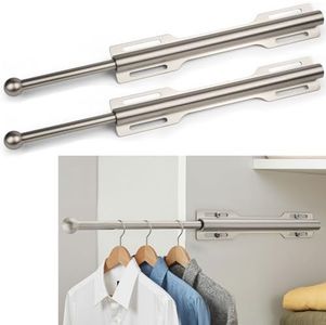 LOMILD 2 Pack Valet Rod for Closet Pull Out, Rod for Bedroom Laundry Room Bathroom, Nickel