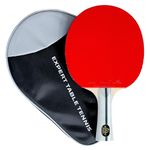 Expert Table Tennis Palio Expert 3.0 Table Tennis Racket & Case - ITTF Approved, Beginner Ping Pong Bat ,, Red, Wood