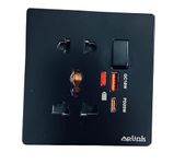 AplinK (BLACK) USB A QC18W& TYPE C PD20W Wall Socket Charger with Universal socket with switch control USB Charger for Home and Office
