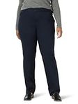 Lee Women's Plus Size Wrinkle Free Relaxed Fit Straight Leg Pant, Imperial Blue, 18 Plus Petite