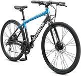 Schwinn Volare 1500 Flat Bar Hybrid Sports Road Bike, Men and Women, 24-Speed, 700c Wheels, 17.5-Inch Aluminum Frame, Mechanical Disc Brakes, Teal/Grey