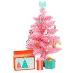 Glitter Girls – Winter Tree Playset – 27Pcs Deluxe Decorating Set – Working String Lights & Gift Boxes – 9 Cute Ornaments & Storage Chest – 3 Years + – Holiday Tree Set