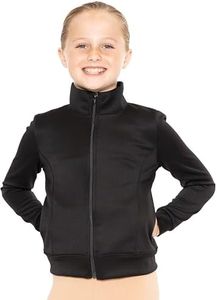 STRETCH IS COMFORT Girl's Micro Fleece Performance Jacket Black Large