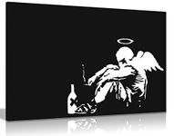 Banksy Fallen Angel Graffiti Canvas Wall Art Picture Print (24X16)