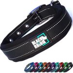 Black Rhino Dog Collar - Heavy-Duty Adjustable and Reflective Waterproof Dog Collars - Soft Neoprene Padded Dog Collar Suitable for All Breeds - Ideal Fit for Active Dogs - Large, Black