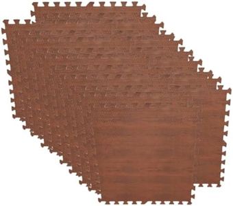 [20PCE] iDeer Life Eva Puzzle Mat, Wooden Pattern, Comfortable Flooring - 1.2cm Thick - 30 x 30 cm (Brown)