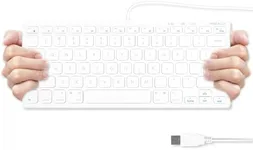 Macally USB Wired Keyboard for Mac and Windows PC - Plug and Play Apple Keyboard with 78 Scissor Switch Keys and 13 Shortcut Keys - Compact & Small Keyboard that Saves Spaces and Looks Great - White