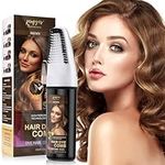 Permanent Hair Dye Comb, Brown Hair Colour Wax Hair Paste, Hair Colourant Dyeing Tool, 200ml Mild Formula Hair Colouration Comb, New Dyeing Way, Automatic Mixing, Easy Colouring, Long Lasting