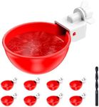 ZenxyHoC Chicken Waterer Cups, 9 Pack Automatic DIY Chicken Water Bowl with 3/8'' Hole Saw for Bucket, Trough - Poultry Drinking Valve, Easy Install