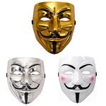 Miuion Guy Fawkes Mask -V for Vendetta， Anonymous Cosplay Party Mask for Halloween（3 Pack）