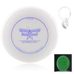 Ultimate frisbee disc 175 g, ultimate frisbee professional, ultimate flying disc, night frisbee, comes with matching frisbee buckle for easy transport, sports, beach, outdoor night play (white)