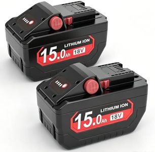 Worthmah Upgrade 15.0Ah High Output Lithium ion Battery Replacement for Milwaukee M18 Battery Compatible with Milwaukee 18V Battery 48-11-1880, 48-11-1815, 48-11-1820,48-11-1850 Tools (2 Pack)