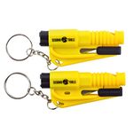 Segomo Tools 2 x Keychain Emergency Car Escape Tool Seat Belt Cutter And Glass Breaker | Car Window Breaker | Window Breaker Keychain | Glass Breaker Keychain | Car Escape Tool Keychain - EHKR2