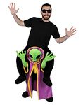 ILOVEFANCYDRESS PICK ME UP ALIEN FANCY DRESS + BLACK GLASSES PLUSH UFO COSTUME PERFECT FOR HALLOWEEN OR ANY FANCY DRESS PARTY ADULTS ONE SIZE FITS MOST