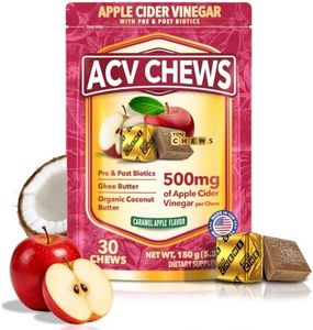 YouChews Apple Cider Vinegar Chews – 500 Mg Apple Cider Vinegar Gummies with Prebiotics & Postbiotics | Gut Balance Support | Low Sugar Apple Cider Gummies | Caramel Flavor | 30 Count (Pack of 1)