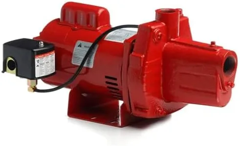 Red Lion RJS-100-PREM 1 HP, 23 GPM, 115/230 Volt, Premium Cast Iron Shallow Well Jet Pump, Red, 602208