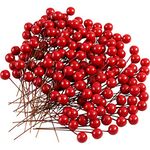 TUPARKA 150 Pcs Christmas Holly Berries Artificial Berries for Christmas Wreath Decorations Wreath Making Supplies Christmas Party Decoration