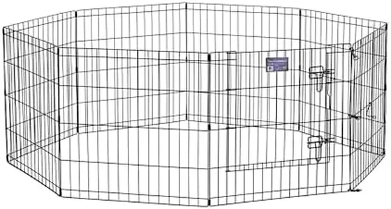 MidWest Homes for Pets Dog Exercise Pen & Playpen, 24" W x 24" H, with Door, Black