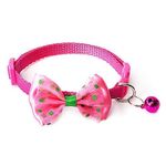 SR VISION Adjustable Cat Collars Cute Bow-tie with Bell, Safety Identification Collars for Puppy, Kitten and Small Pets (Dusty Rose)