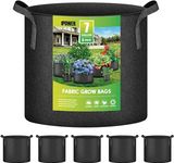 iPower 7-Gallon 5-Pack Grow Bags Fabric Aeration Pots Container with Strap Handles for Nursery Garden and Planting(Black)