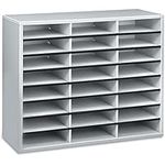 Fellowes 25041 Literature Organizer - 24 Compartment, Letter, Dove Gray