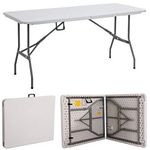 Gr8 Garden New Compact Foldable 6ft Heavy Duty Folding Catering Camping Trestle Picnic Garden Patio Bbq Party Table