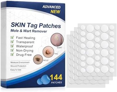 OzEssence 144 Pcs Wart Remover Patches, Skin Tag Removal Pads, Invisible Hydrocolloid Blemish Concealer Dots for Face and Body, Waterproof and Breathable Care Tool