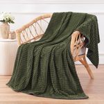 Puncuntex Flannel Fleece Throw Blanket Olive Green 50"×60"