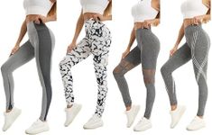 Just One Women’s High-Waisted Leggings; Coordinated 4-Pack Designs for Workout, Lounging, and Everyday Comfort.