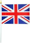 5pcs Union Jack Hand Flags King’s Coronation Waving Small Flags Royal Street Party Celebrations Sporting Events Pub BBQ Car Decorations