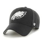 47 NFL Philadelphia Eagles MVP Unisex Baseball Cap, Adjustable Hook & Loop Strap, Team Logo, Colour Black