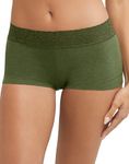 Maidenform Womens Microfiber Boyshort Underwear, Prep Green Heather, 6