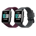 kwmobile Straps Compatible with Willful Fitnesstracker/Smartwatch Straps - 2x Replacement Silicone Watch Bands