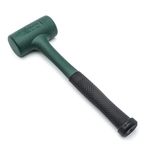 SATA ST92903SC 350mm Dead Blow Hammer with 55mm/1,050g Head, with a Soft Impact-Absorbing Rubber Head, Green