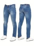 989Zé ENZO Mens Jeans Stretch Skinny Slim Fit Denim Pants Trousers EZ325 All Waist Sizes MSW 32 Short