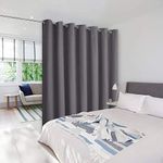 NICETOWN Closet Curtains Sound Blocking, Bedroom Privacy Room Divider Curtain Screen Partitions, Thermal Insulated Blackout Patio Sliding Door Divider Curtain (1 Panel, 8.3ft Wide by 7ft Long, Gray)