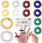 ZQFTZQ Acupressure Rings Spiky Sensory Finger Rings and Bracelets Massagers Set for Finger and Hand Stress Reducer Pain Relief Fidget Sensory Toys for Kids Teens Adults