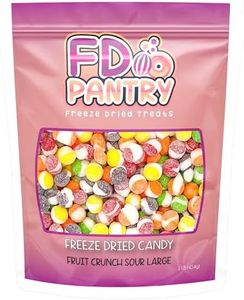 Fruit Crunch Sour Freeze-Dried Candy, 16 oz, Assorted Sour Flavors, Large Pouch, Ideal Gift Snack Treat