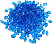 onlyfire 1/2-Inch Polygon Fire Glass, 10 Pound Pack Glass Rock for Fireplace Fire Pit & Lanscaping, High Luster Cobalt Blue