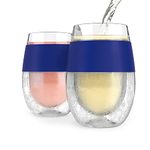 HOST Wine Freeze Cooling Cups in Blue (Set of 2), 2 Count (Pack of 1)