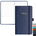 RETTACY To Do List Notebook - Pocket To Do List Planner NotePad with 192 Pages, Pen Holder, Back Pocket, for Women Men Work Office Travel 9.4 x 16.8cm - Blue