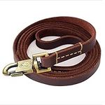 Leather Dog Leash 6FT - Heavy Duty Dog Leash, Soft and Strong Genuine Leather Braided Dog Leash with Lock Type Hook, Dog Training Leash Lead for Large Medium and Small Dogs (Brown)