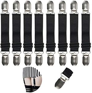 willwin Improved Boot Straps Adjustable Stirrup Pant Straps, Elastic Boot Clips Pant Leg Straps for Women and Men Riding Pants Jeans Motorcycle 8 Pcs Black, Black, One size