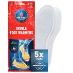 THE HEAT COMPANY Insole Foot Warmers - 5 Pairs - EXTRA WARM - 8 Hours of Warmth - Instant Heat - Air Activated - Purely Natural - Large Size: 7.5-9