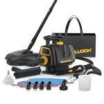 McCulloch MC1270 Portable Power Cleaner with Floor Mop, Variable Steaming, 16-Piece Accessory Set, All-Natural Chemical-Free Cleaning, Black