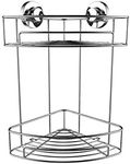 Britten & James Corner Shower Tidy 2-Tier Suction Fit Rust Proof Stainless Steel