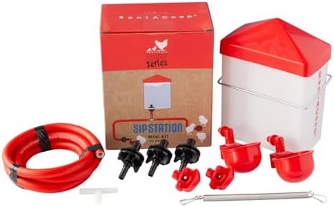 RentACoop DIY Sip Station Watering System Mini Kit; Includes Tubing, Brass Nozzles, Metal Auto-Fill Cups, Tubing Adaptors, T-Connectors, and 64oz Bottle; Great for Chickens, Quail and Other Poultry