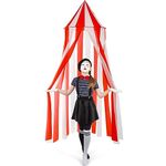 Wesnoy Halloween Carnival Tent Circus Tent, Red and White Indoor Tent Reading Nook Hanging Party Decoration and Home Decor Canopy for Outdoor Circus Festive Birthday Candy Theme Party Favor, 7 x 6 ft