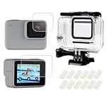 D&F Waterproof Housing Case for HERO7 White & Hero 7 Silver, 30M Underwater Photography Protective Shell with Screen Protector Films and Anti-Fog Inserts Accessories